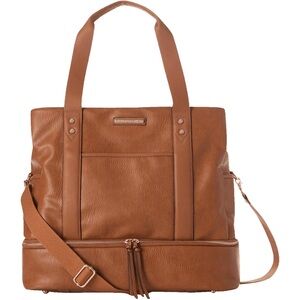 Poppy and Peonies Brown voyager Travel Bag